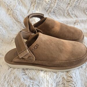 UGG Kids Brown Suede Slip-On Slippers